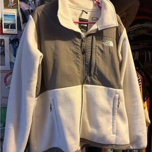 The North Face Gray and White Fleece Jacket